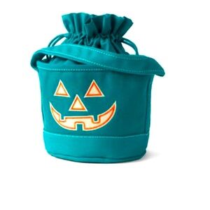 Land's End NWT Teal Glow in the Dark Halloween Drawstring Tote